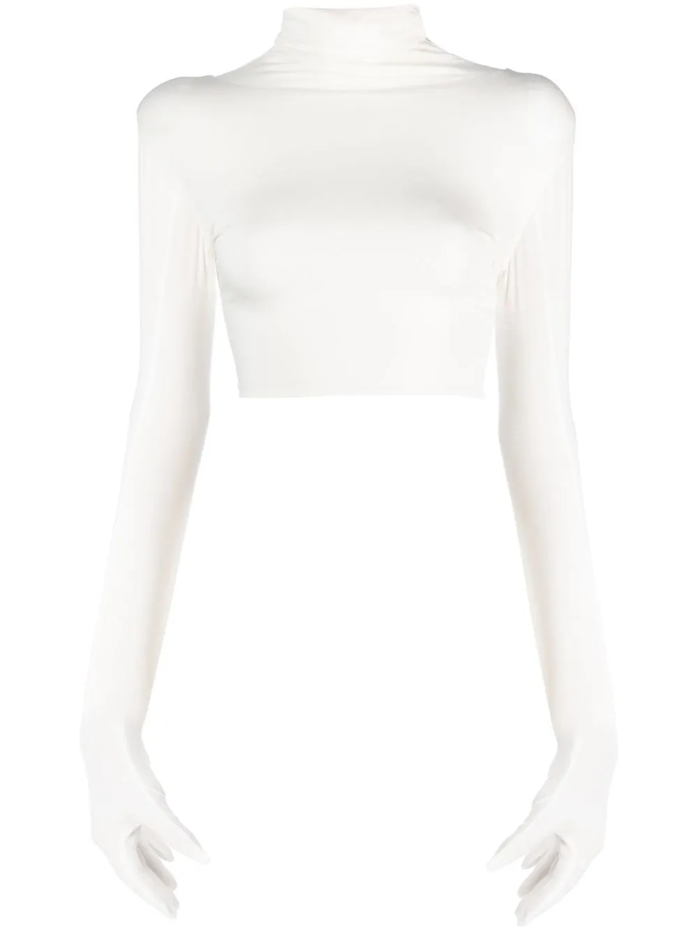 

CONCEPTO roll-neck cropped top - White