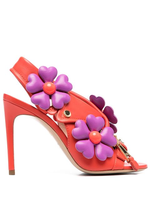 Moschino floral-appliqué 100mm pumps