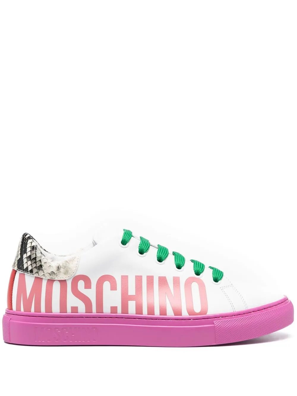 

Moschino tenis bajos con logo estampado - Blanco