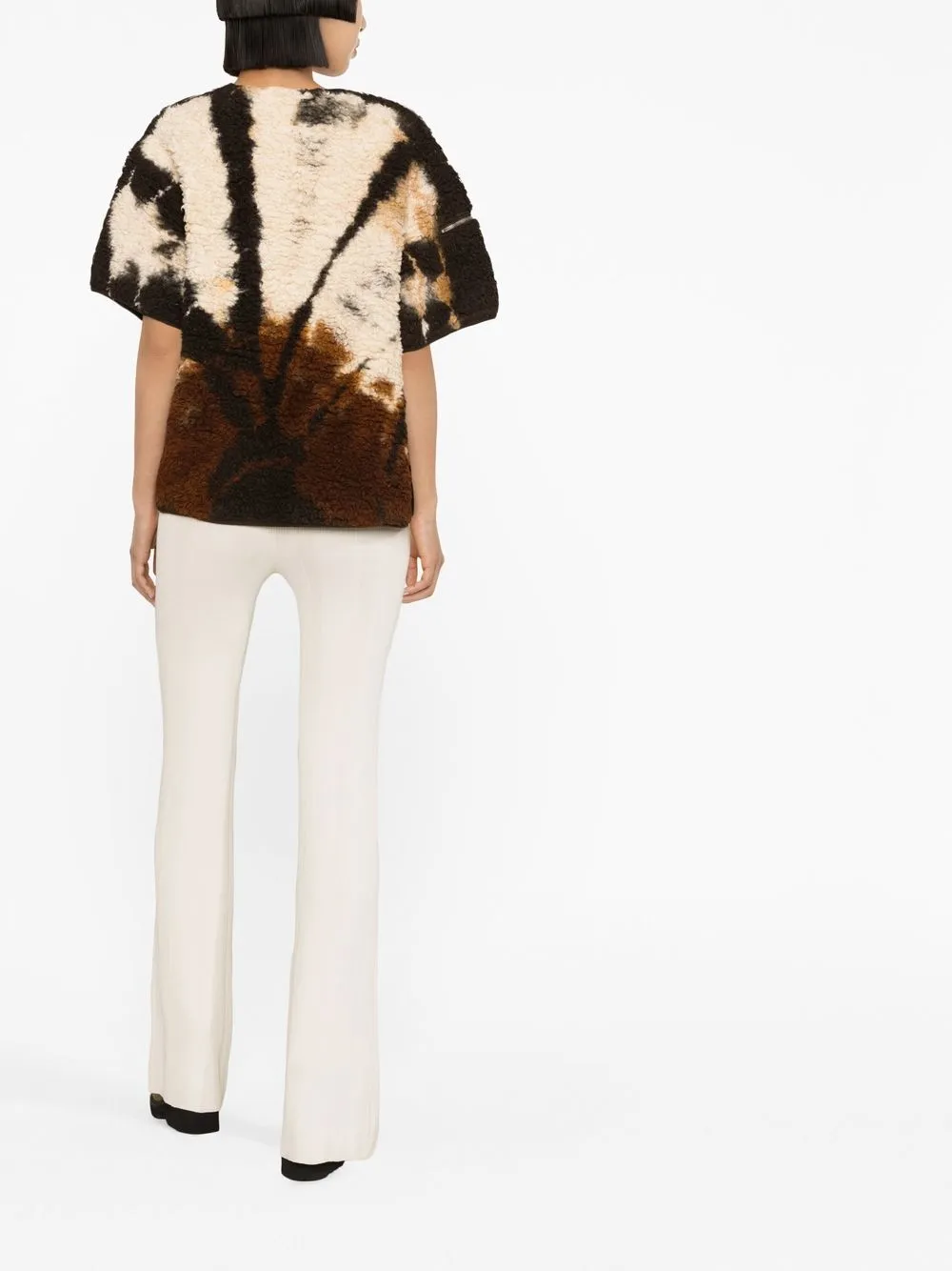 Jil Sander Tie-dye Print Textured Top In Neutrals