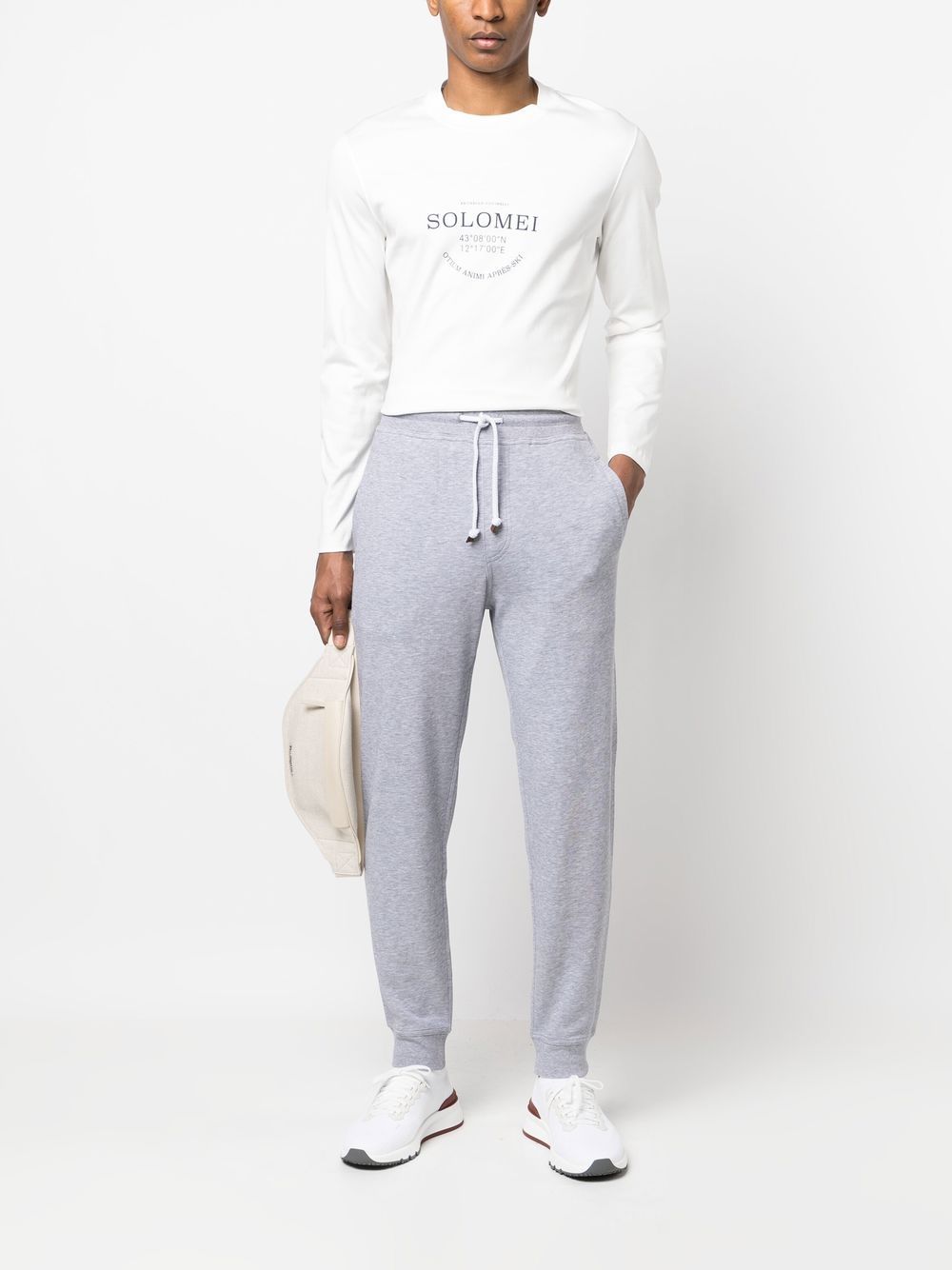 Shop Brunello Cucinelli Drawstring Track Pants In Grey