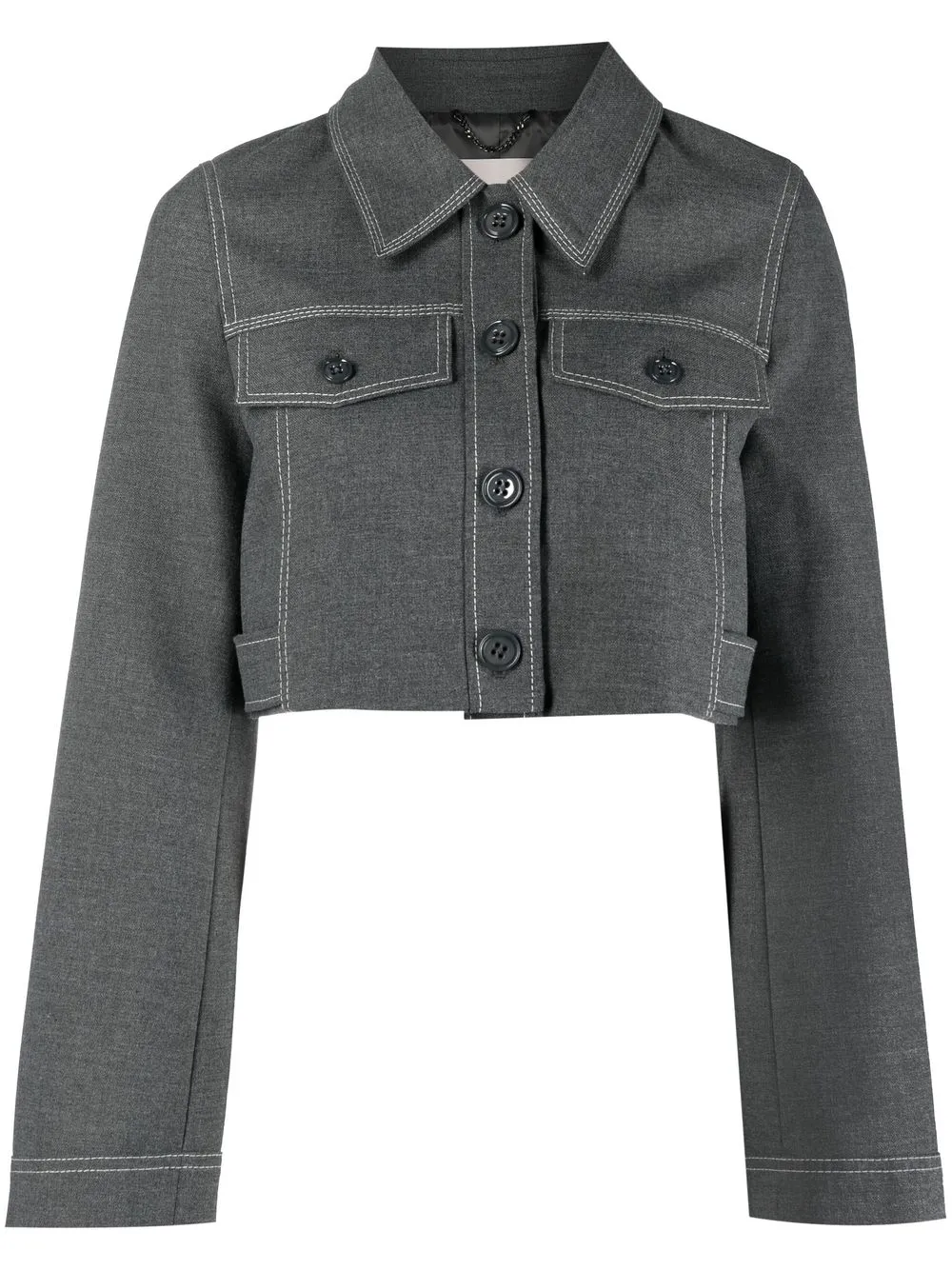 

Dorothee Schumacher buttoned cropped jacket - Grey