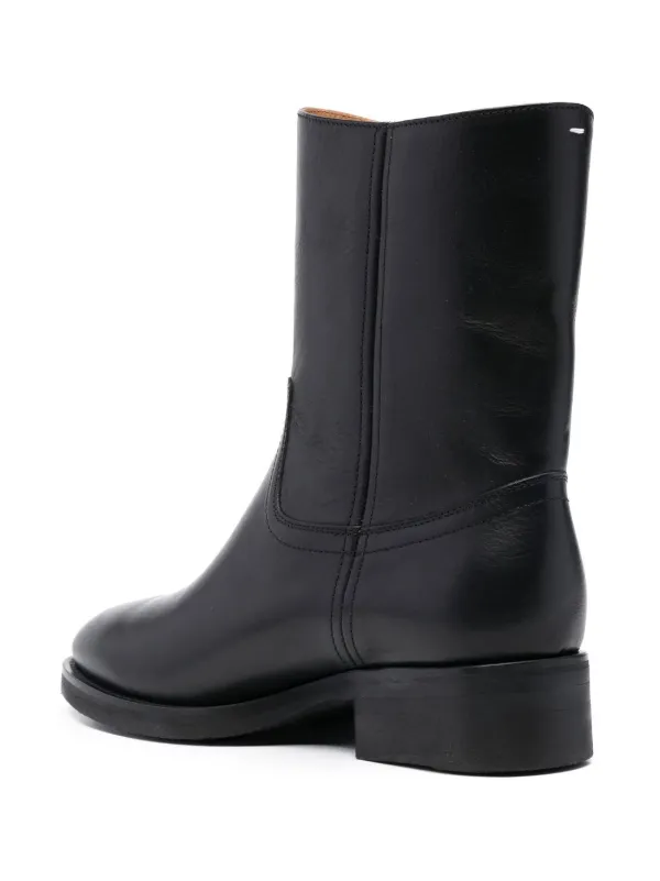 残り１【新品】Maison Margiela フェイクレザー アンクルブーツ 黒 MAISON MARGIELA Tabi レザー スプリットトゥ アンクルブーツ