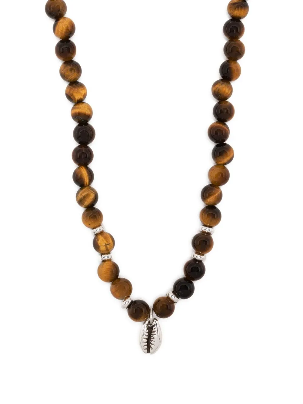 

Isabel Marant tiger eye-embellished beaded necklace - Brown