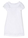 Monnalisa Chantilly-lace layered dress - White