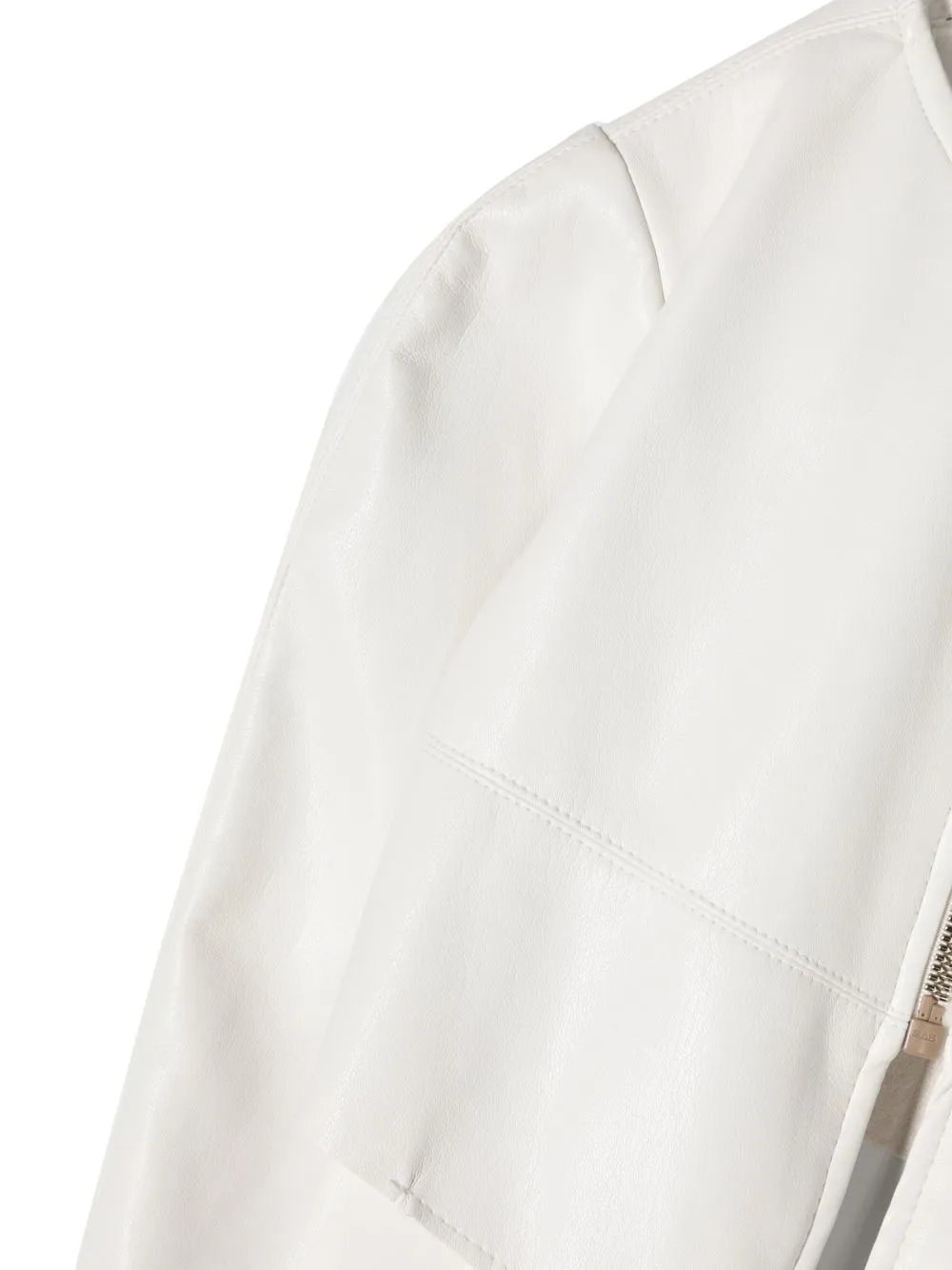 Monnalisa Coated Fabric Jacket In White