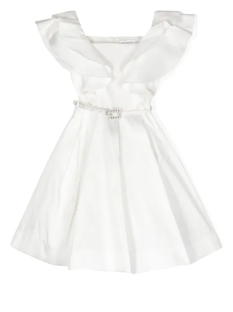 Monnalisa belted ruffle party dress
