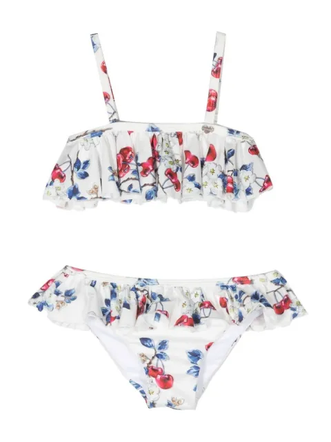 Monnalisa floral-print ruffled bikini set 