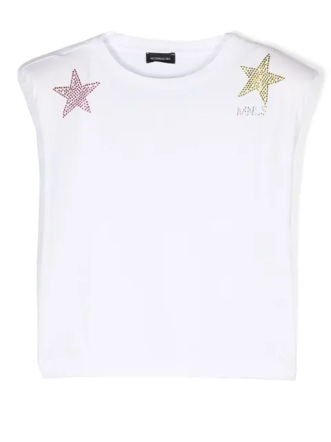 Monnalisa top sin mangas con apliques de estrellas 