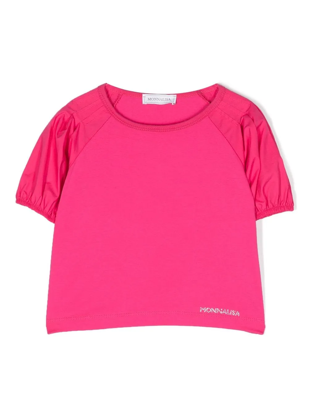 Monnalisa T-shirt Mit Strass-logo In Pink