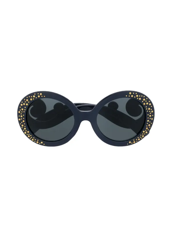 Round best sale studded sunglasses