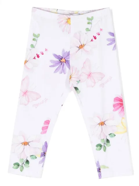 Monnalisa floral-print cotton-stretch legging