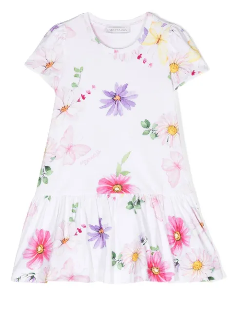 Monnalisa floral-print flared dress