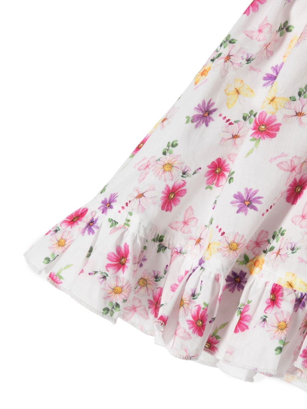 Shop Monnalisa Cotton Floral-print Skirt In White