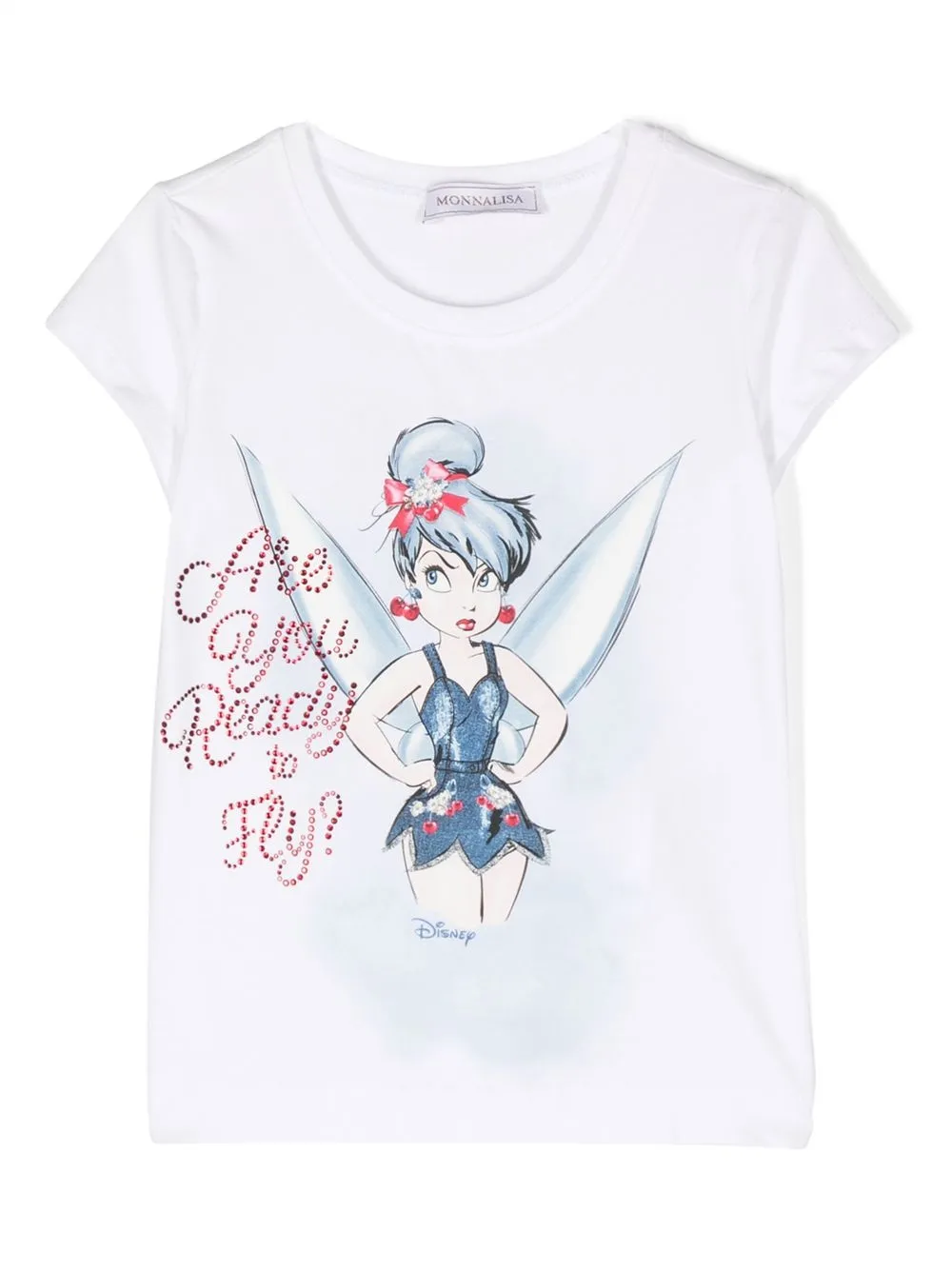 

Monnalisa graphic-print crystal-embellished T-shirt - White