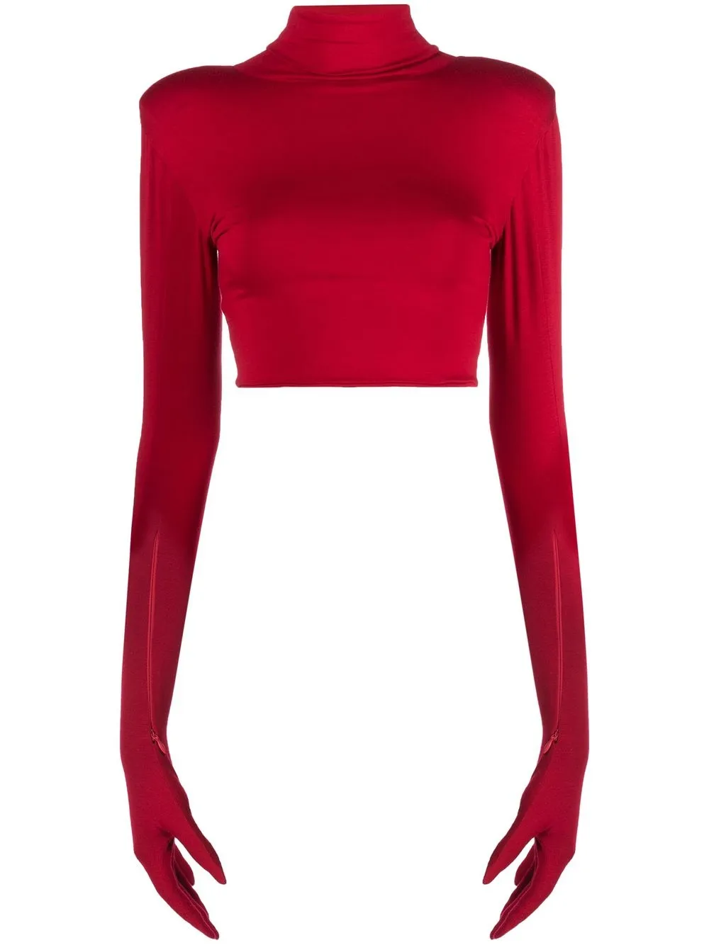 

CONCEPTO zip-details cropped top - Red