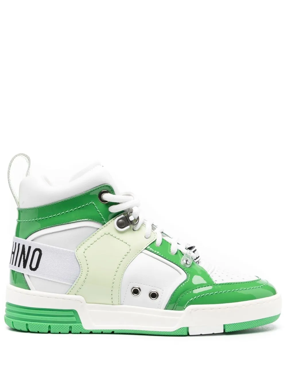 

Moschino logo-tape high-top sneakers - Green