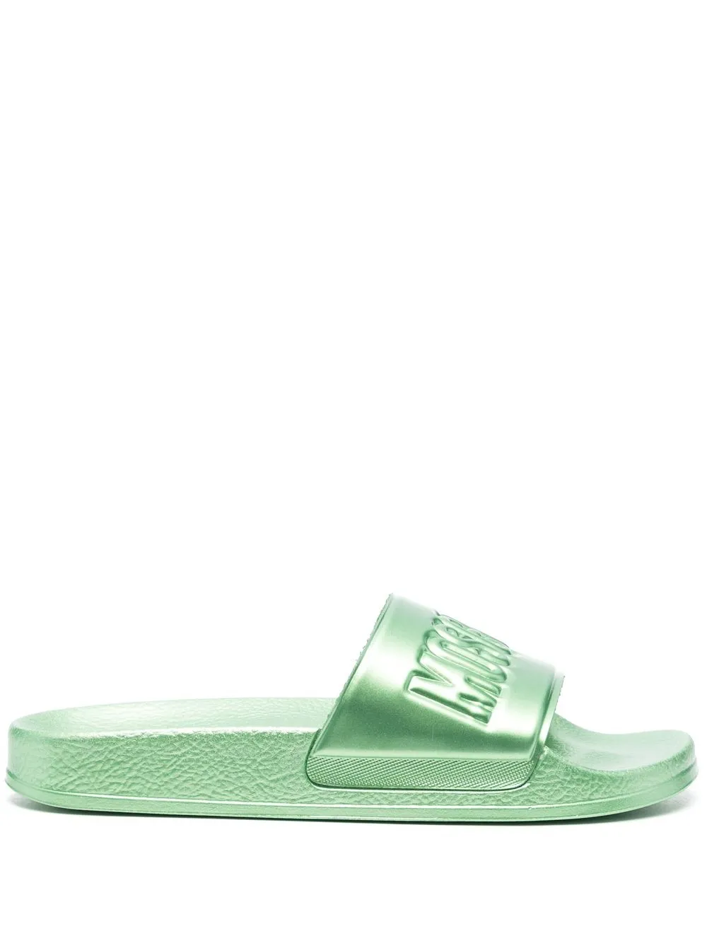 

Moschino embossed-logo pool slides - Green