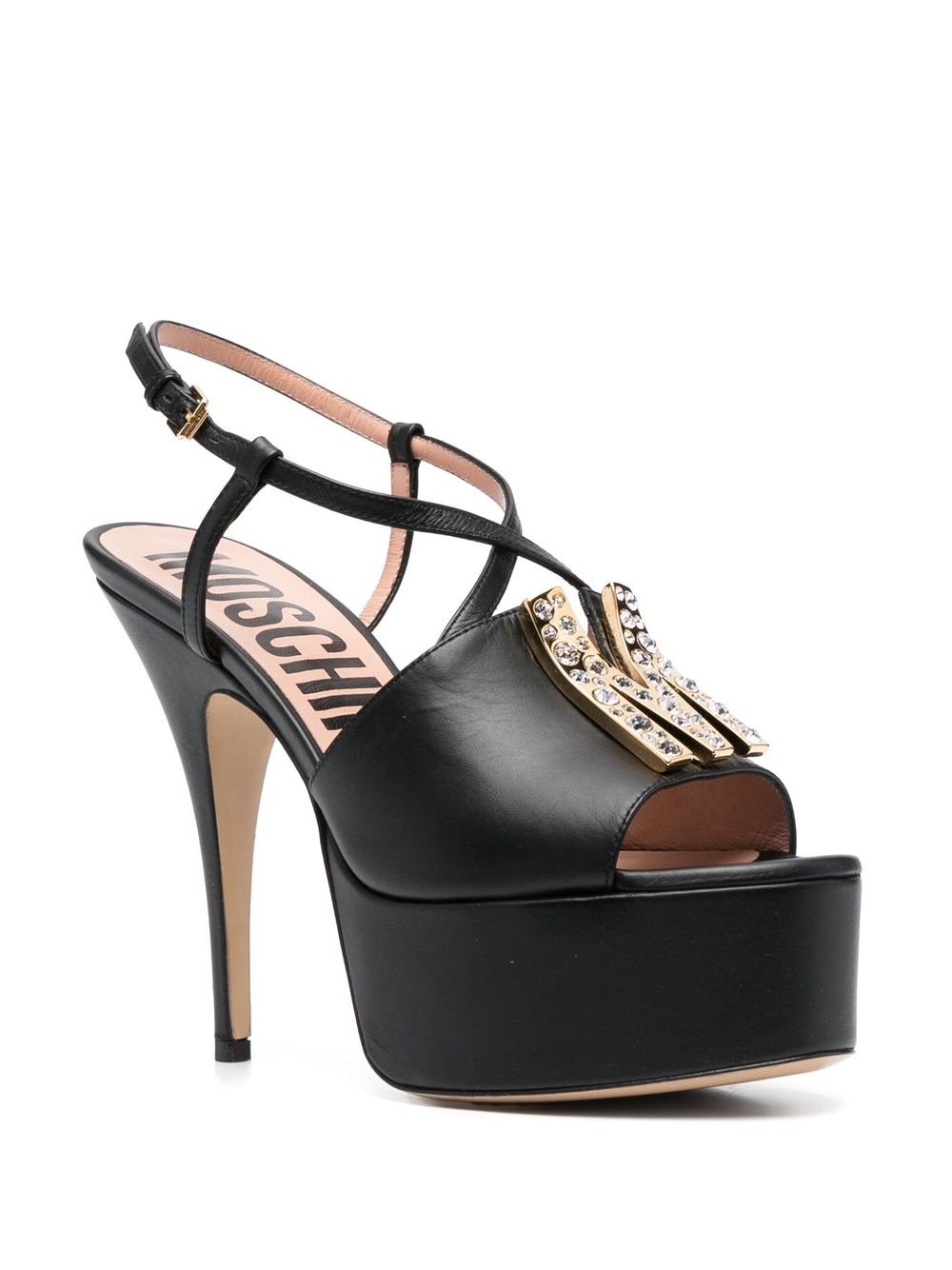 Moschino Sandalen met plateauzool - Zwart