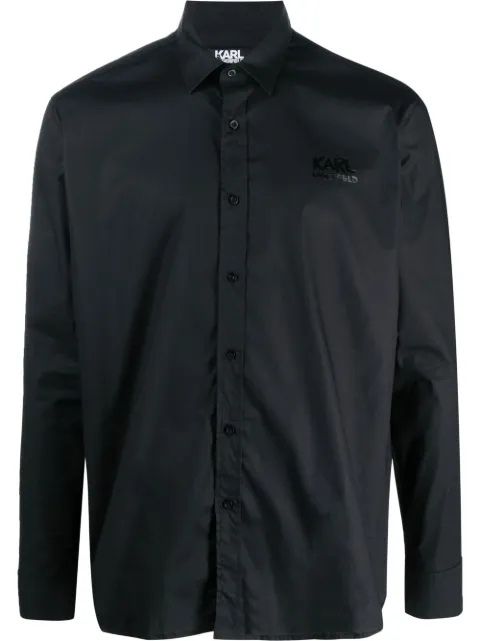 Karl Lagerfeld logo-print long-sleeve shirt 
