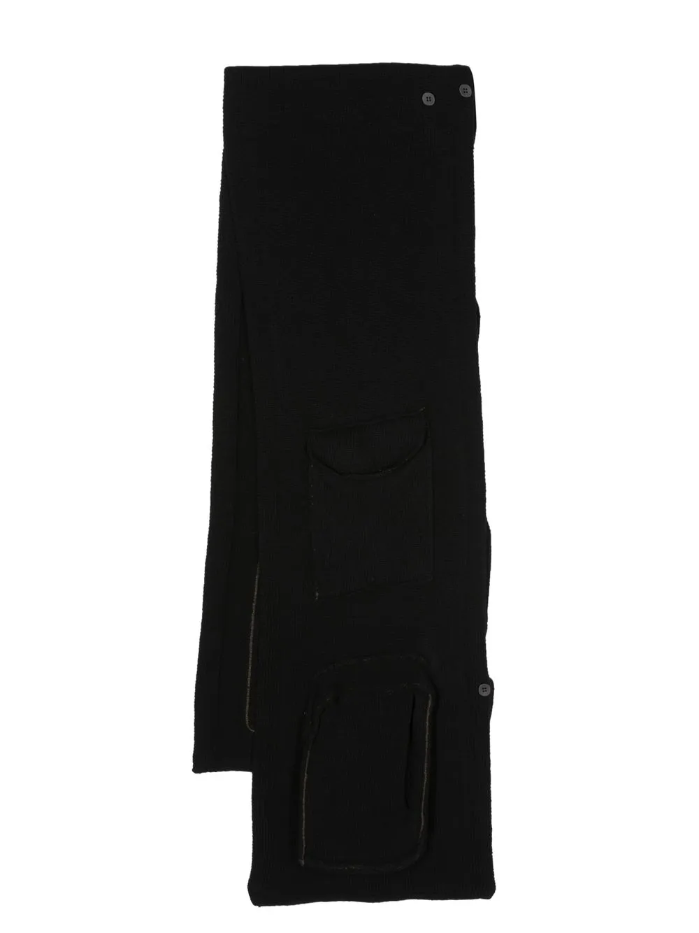 

Masnada ribbed patch pocket scarf - Black