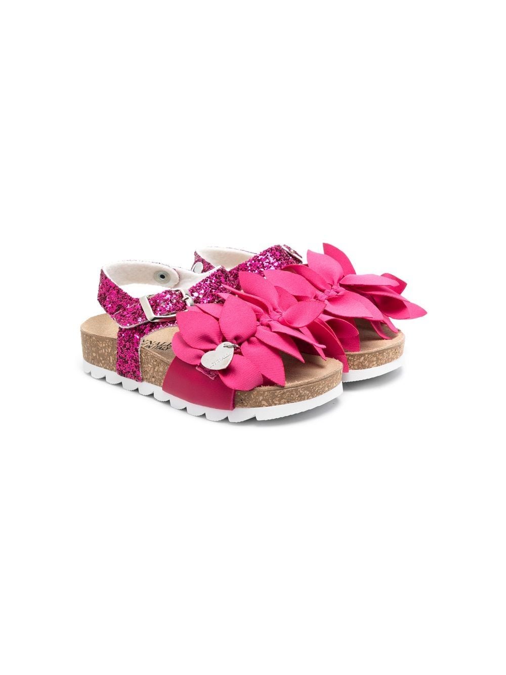 Monnalisa Kids' Knot-detail 30mm Sandals In Pink