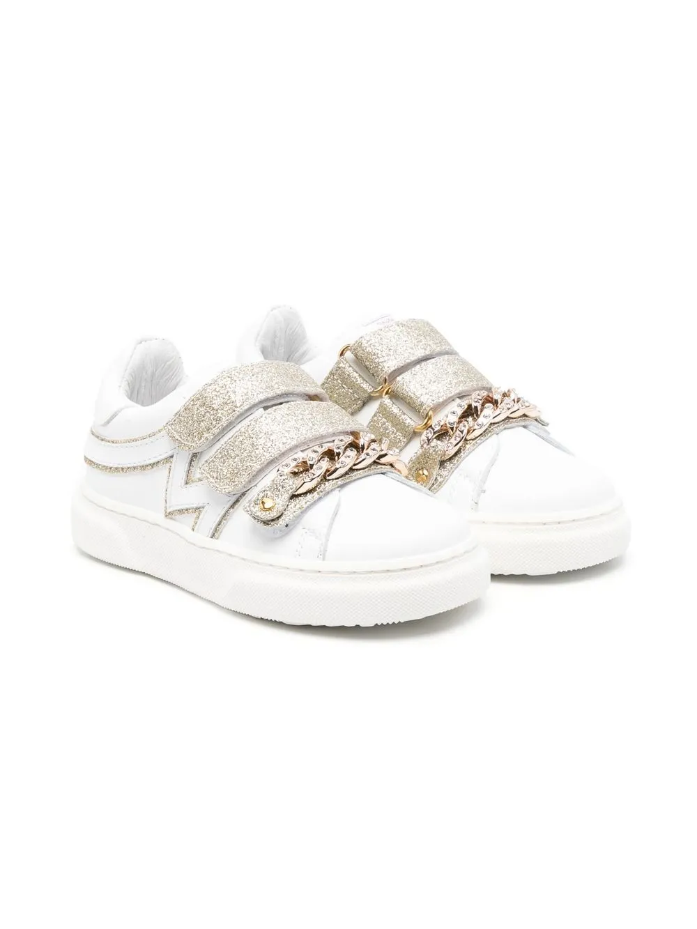 

Monnalisa chain-trim touch-strap sneakers - White