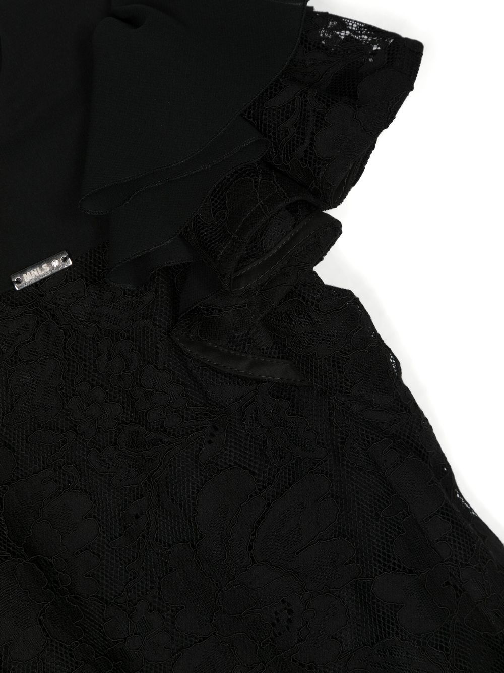 Shop Monnalisa Lace-layered Dress In Black