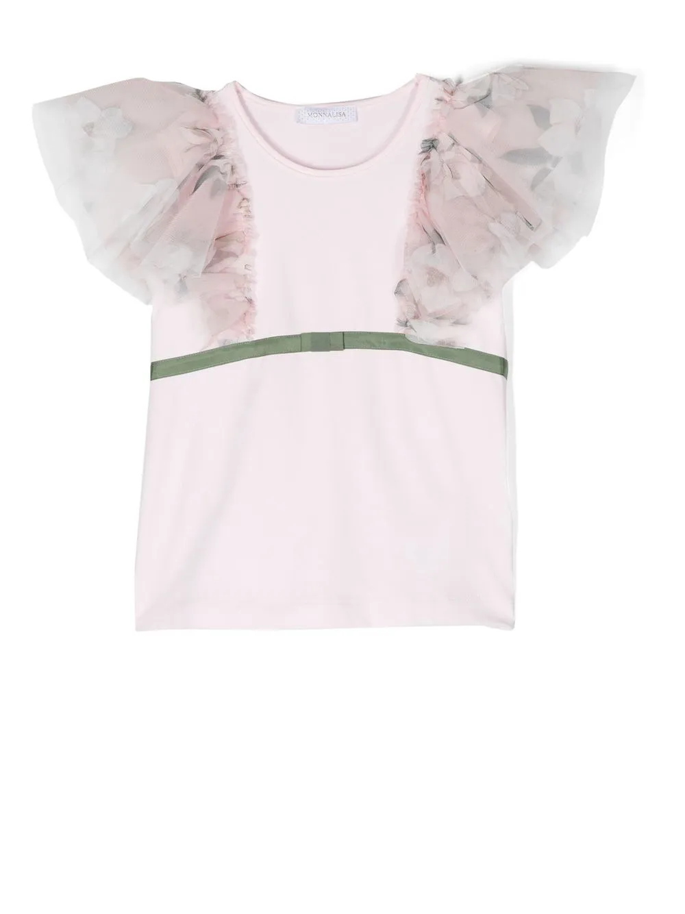 

Monnalisa ruffle-trim detail T-shirt - Pink