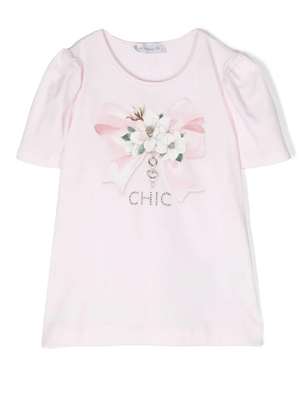 

Monnalisa bow-print detail T-shirt - Pink