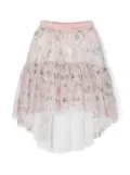 Monnalisa floral-print tulle tutu - Pink
