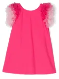 Monnalisa cotton tulle-sleeve dress - Pink