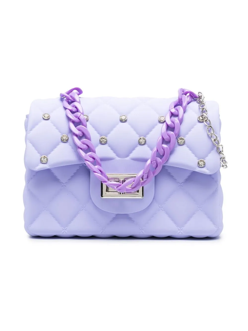 

Monnalisa rhinestone-embellished diamond-quilted bag - Purple