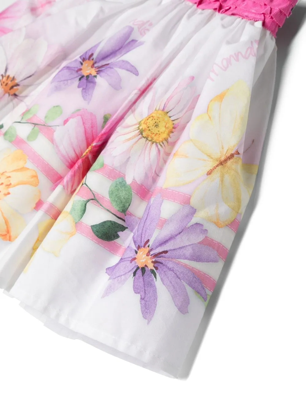 Monnalisa Floral Printed Cotton Skirt In White