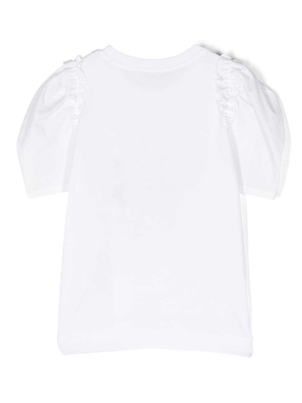 Shop Monnalisa X Disney Rhinestone-embellished T-shirt In White