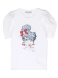 Monnalisa x Disney rhinestone-embellished T-shirt - White