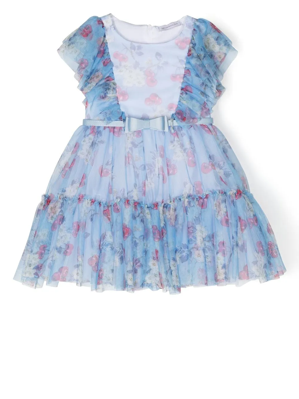 

Monnalisa tiered belted dress - Blue