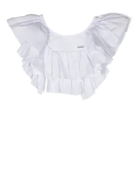 Monnalisa ruffle-trim cropped blouse