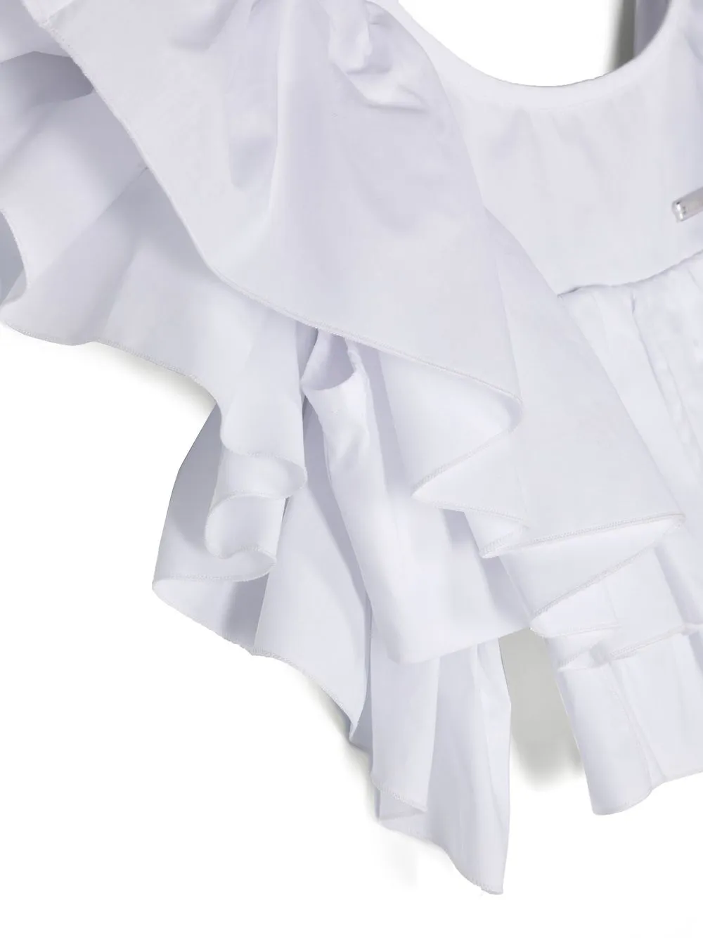 Monnalisa Ruffle-trim Cropped Blouse In White