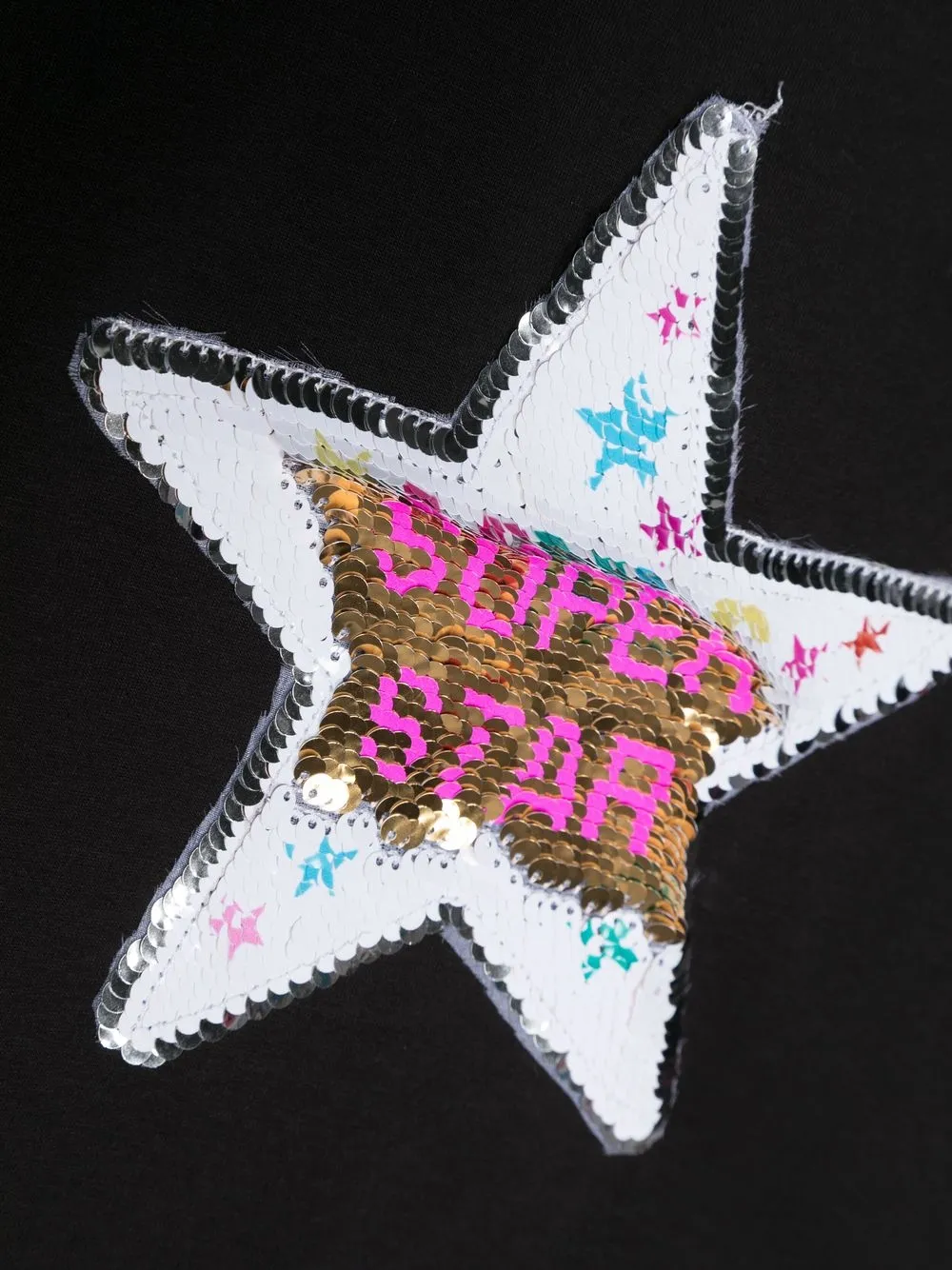 Shop Monnalisa Sequin-star T-shirt In Black