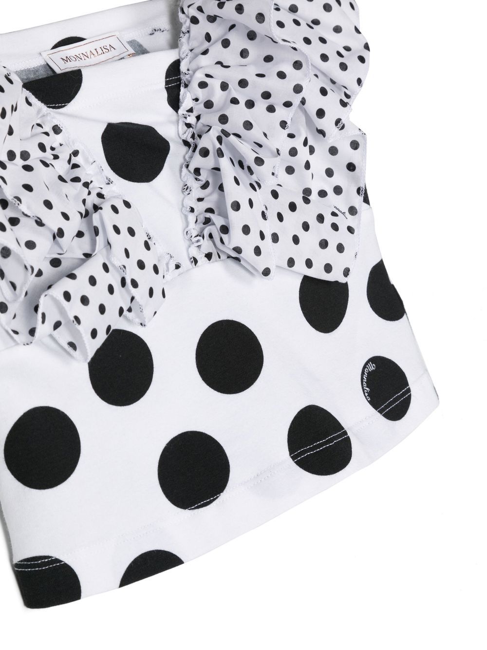 Shop Monnalisa Polka-dot Print Top In White