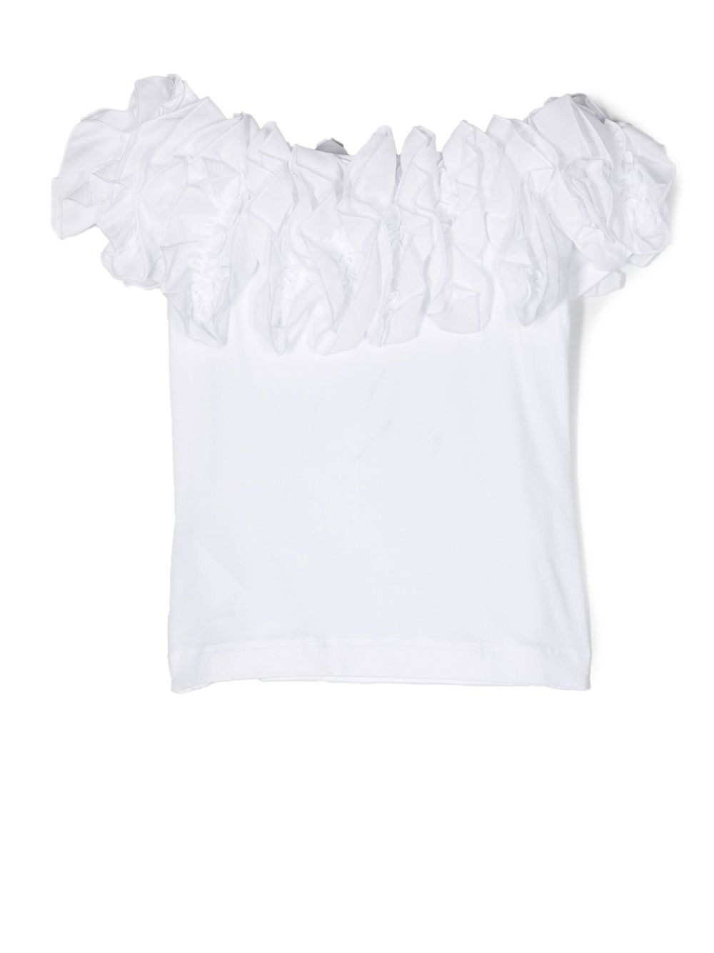 Monnalisa T-shirt met ruches - Wit