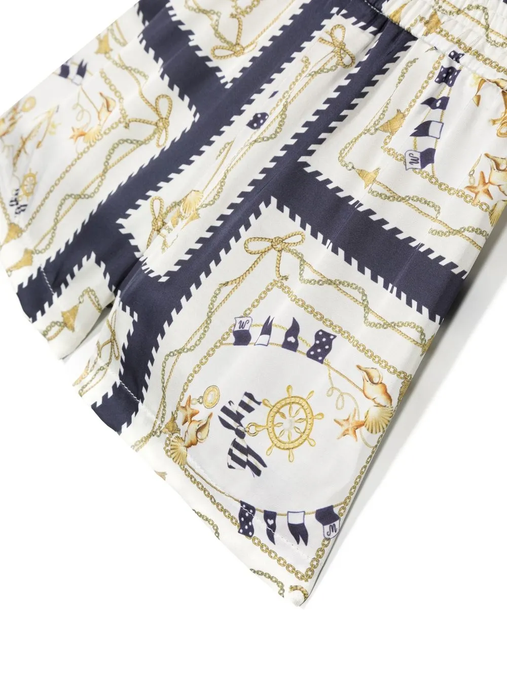 Monnalisa Baroque-print Elasticated-waist Shorts In White