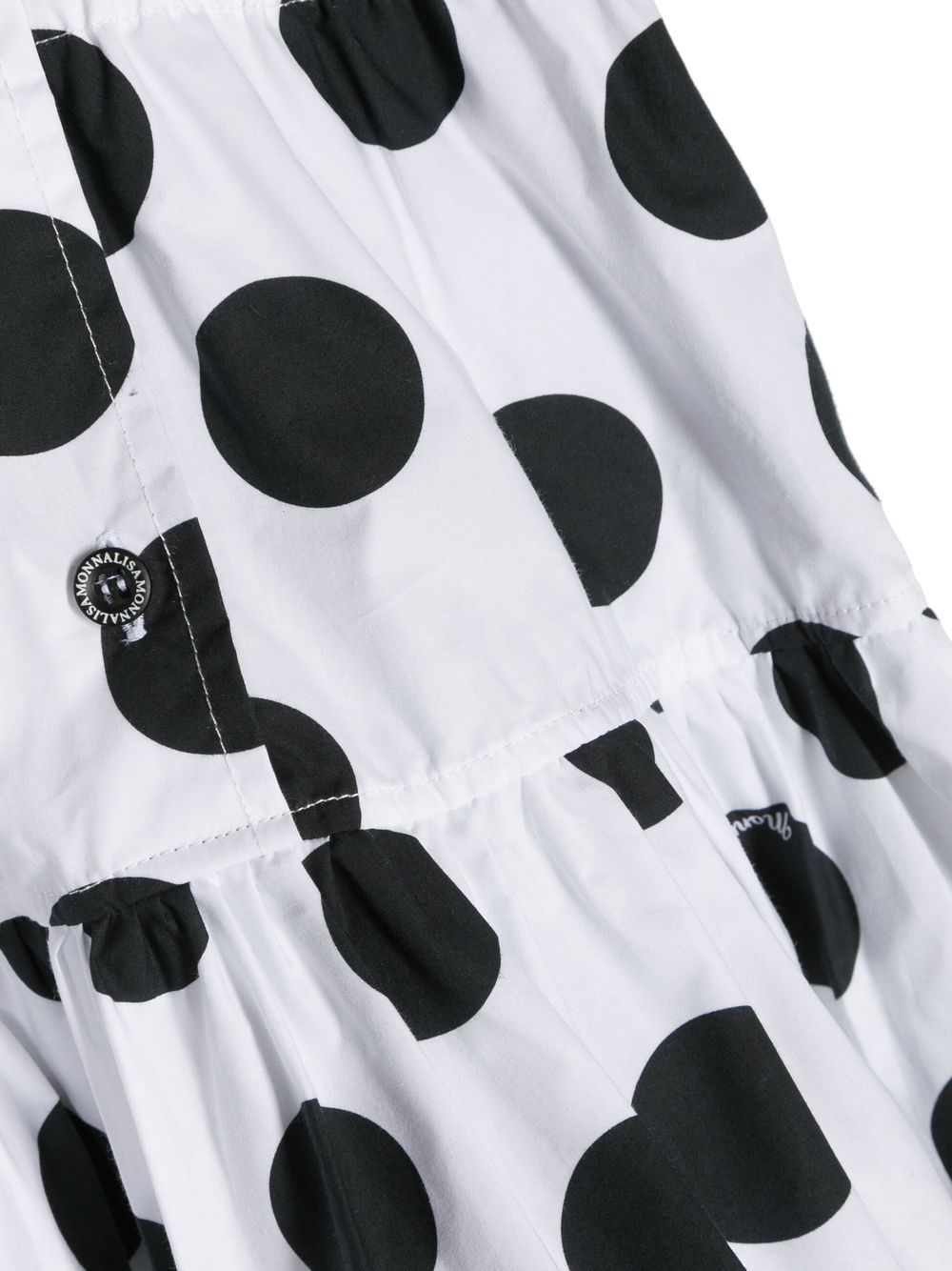 Shop Monnalisa Cotton Polka-dot Print Shirt Dress In White
