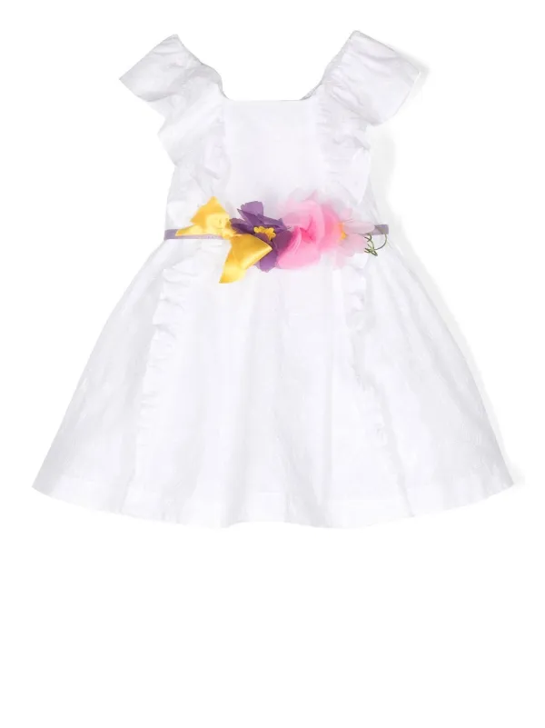 Monnalisa ラッフルトリム ワンピース | ホワイト | FARFETCH JP