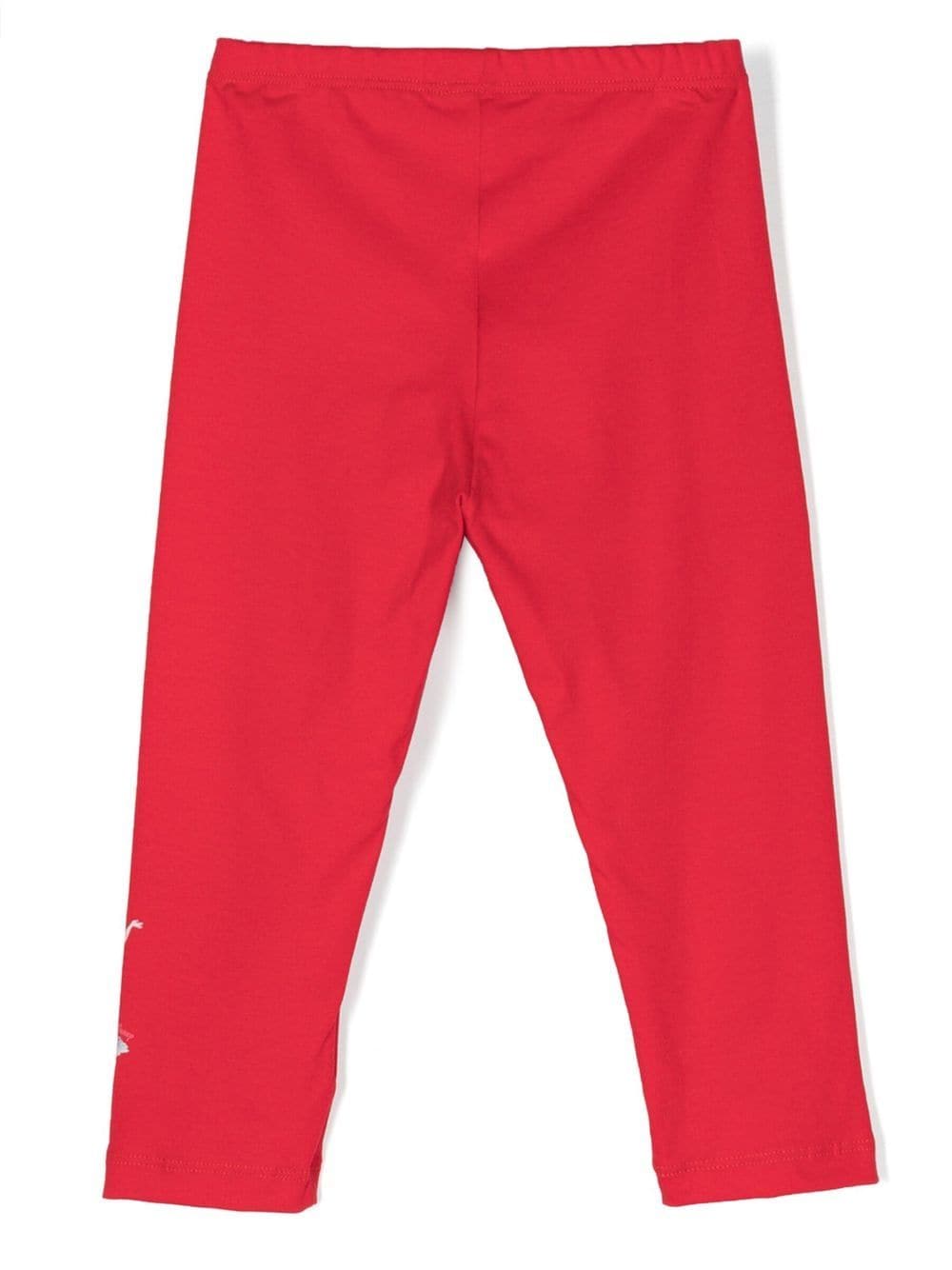 Shop Monnalisa Motif-print Cotton Leggings In Red