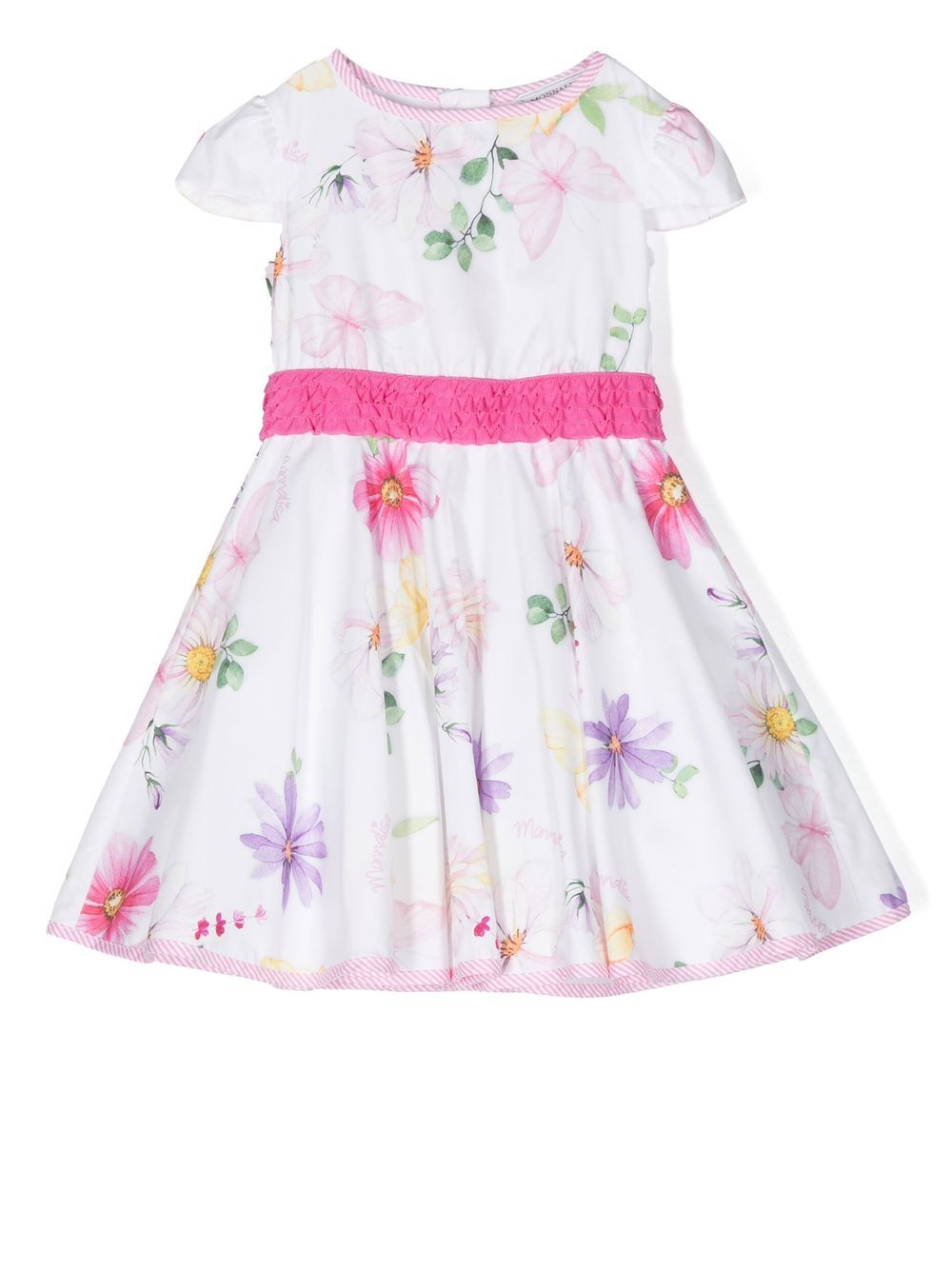 Monnalisa Kids' Floral-print Dress In Multicolor