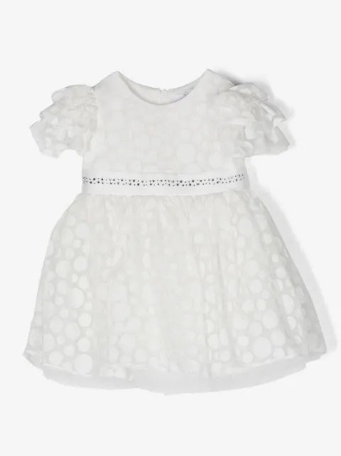 Monnalisa cotton polka-dot short-sleeve dress
