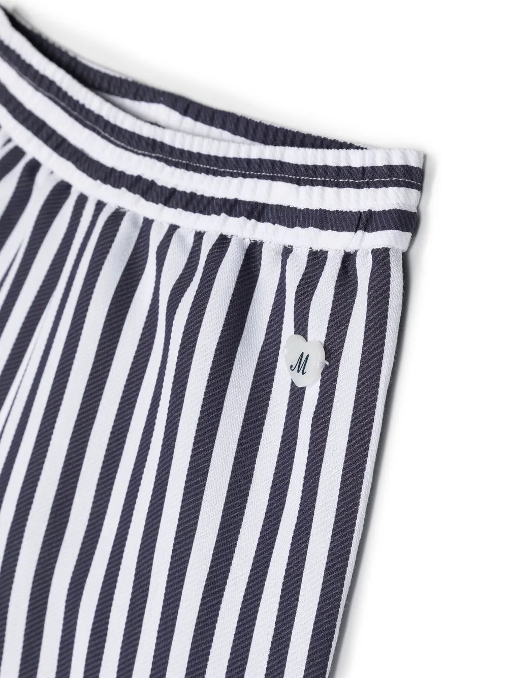 Monnalisa Stripe-pattern Wide Leg Trousers In White