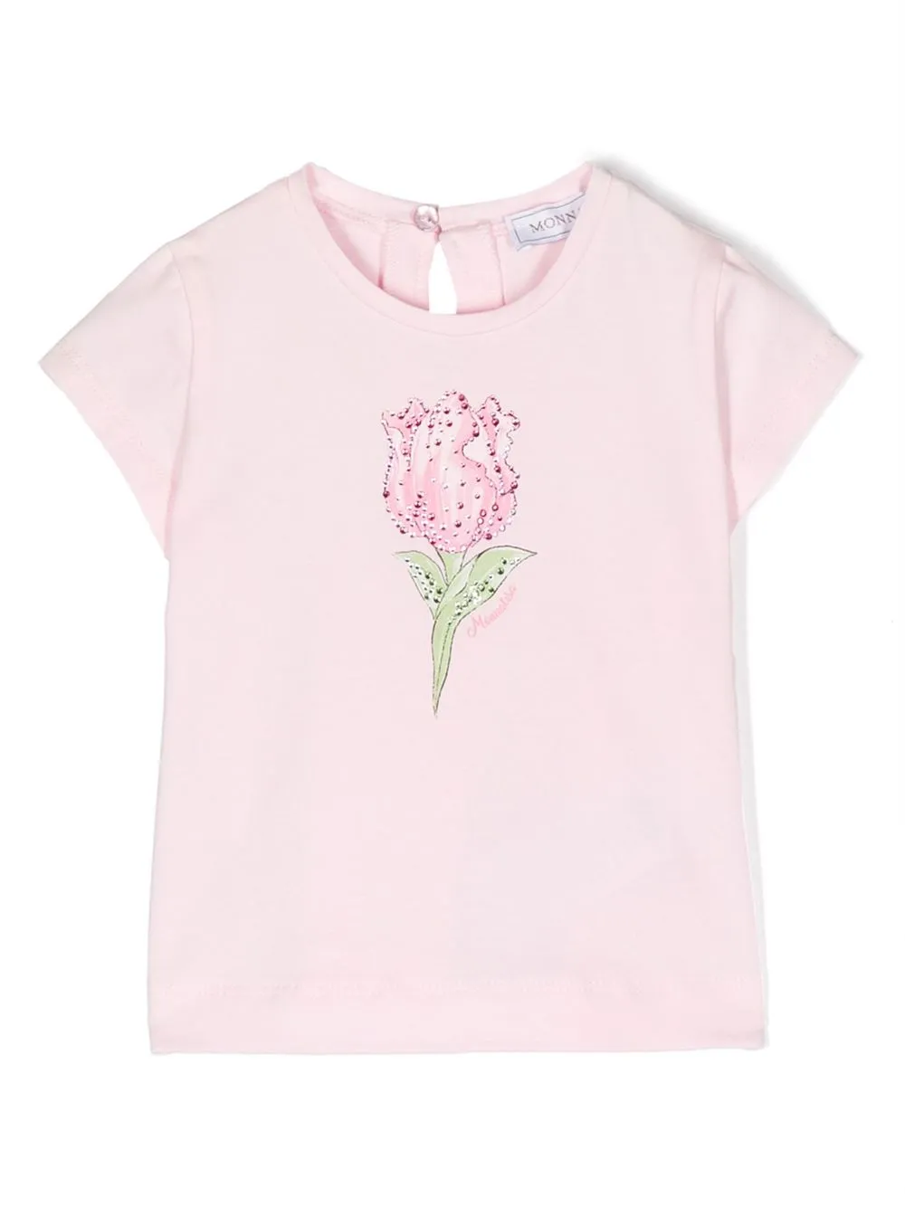 

Monnalisa rhinestone floral-print T-shirt - Pink